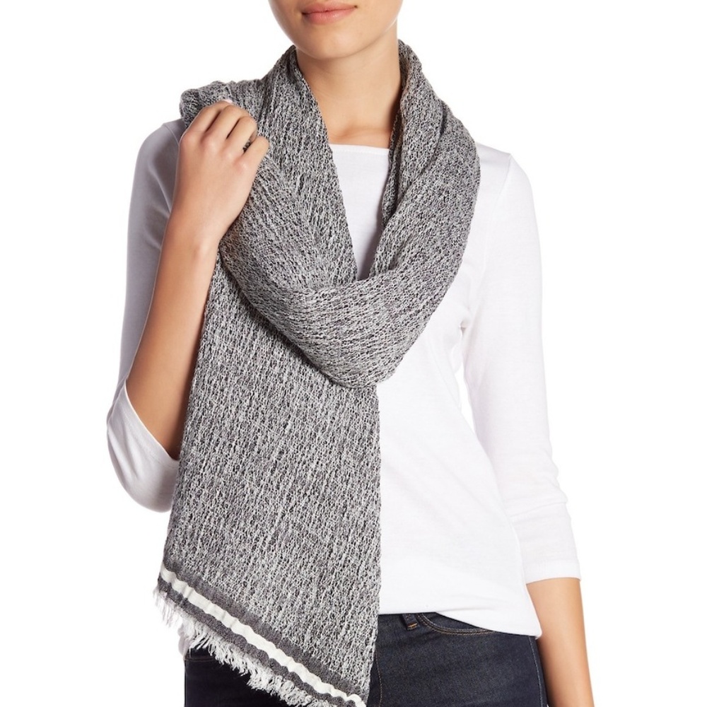 La Fiorentina textured freyed edge trim Scarf
